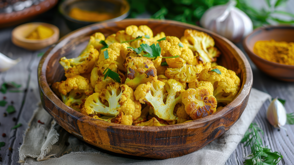 Turmeric and Ginger Roasted Cauliflower